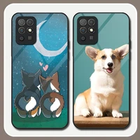 corgi dog phone case tempered glass for huawei p40proplus p30 p40 p50 p20 p9 psmartp z pro plus 2019 2021 cover