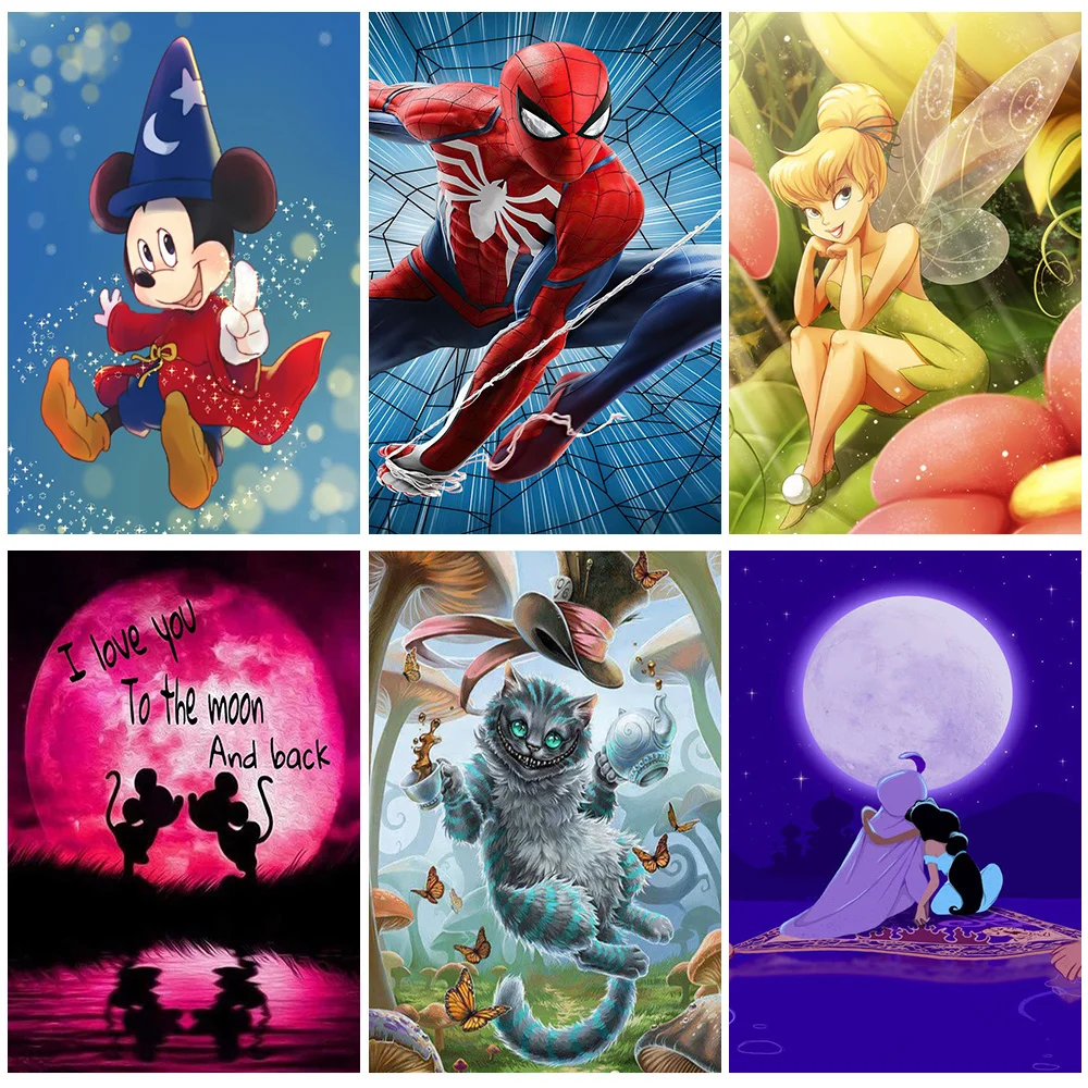 

Алмазная вышивка «сделай сам» Disney 5D, мультяшная принцесса, Микки Маус, алмазная живопись, полностью круглая стразы, Декор для дома, искусств...