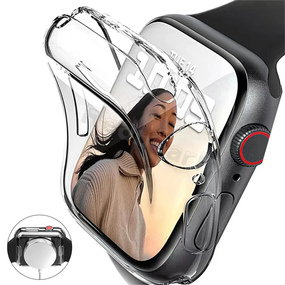 

100 шт., мягкие прозрачные наручные часы из ТПУ для Apple Watch Ultra 49 мм Series 8 7 SE 6 5 4 3 2 45 мм 41 мм 44 мм 40 мм 38 мм