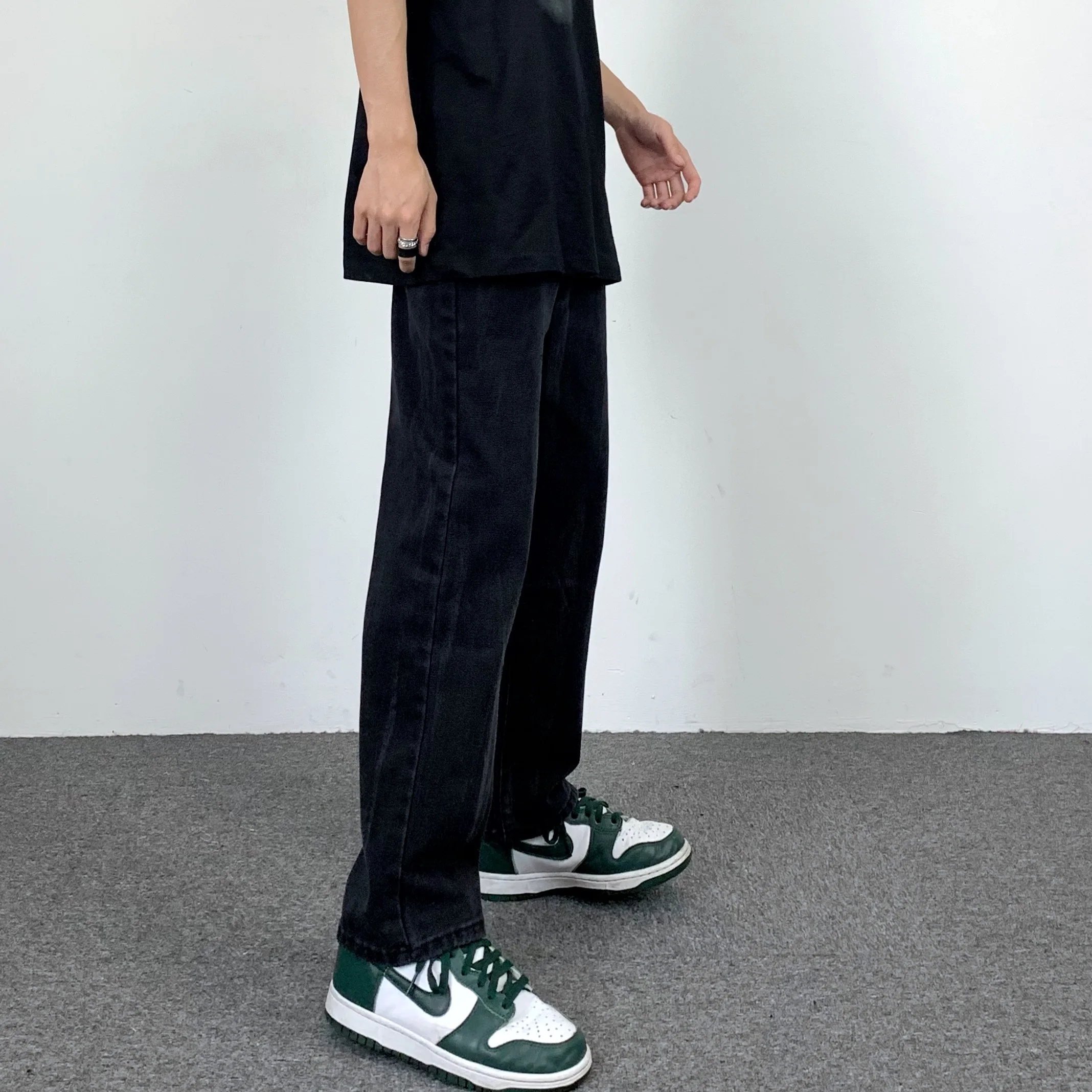 Men's Jeans Retro Tie Dye Straight Pants Loose Jeans Unisex Denim Trousers Y2k Pants Wide Leg Pants Women's Pants Streetwear Men