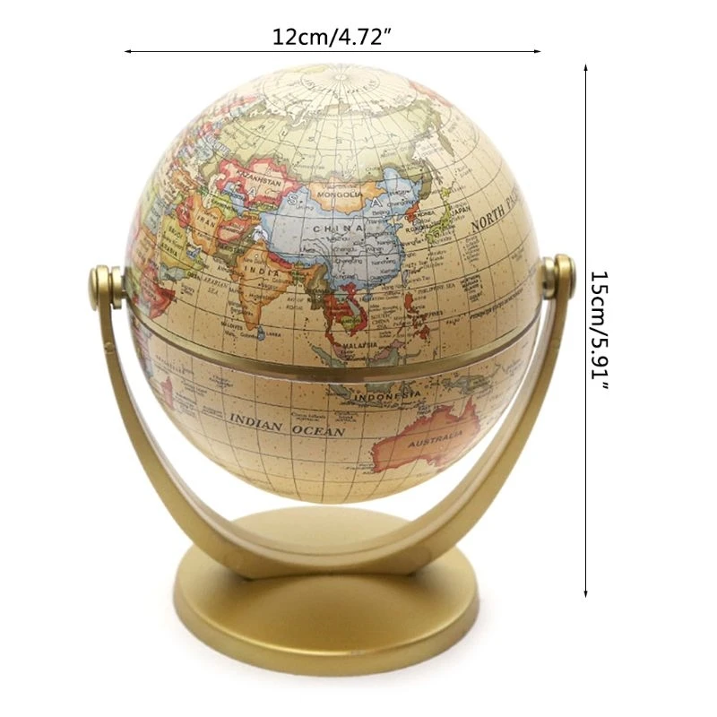 

Винтажная английская версия, глобус, Карта мира, украшение земли, глобус с базой, география, комната, украшение для дома и офиса