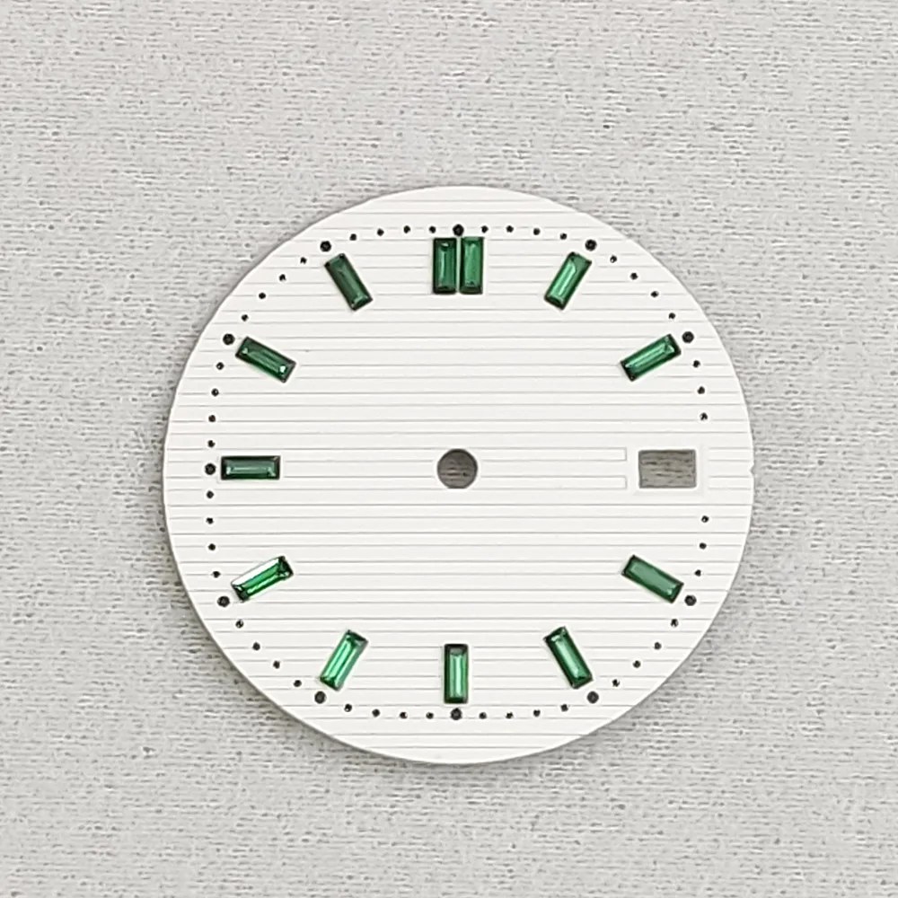 29.8mm Men's Watch Accessories  Nautilus DialLatest Decoration Purple Green Crystal Aseptic Dial Fits the Japanese NH35 Caliber