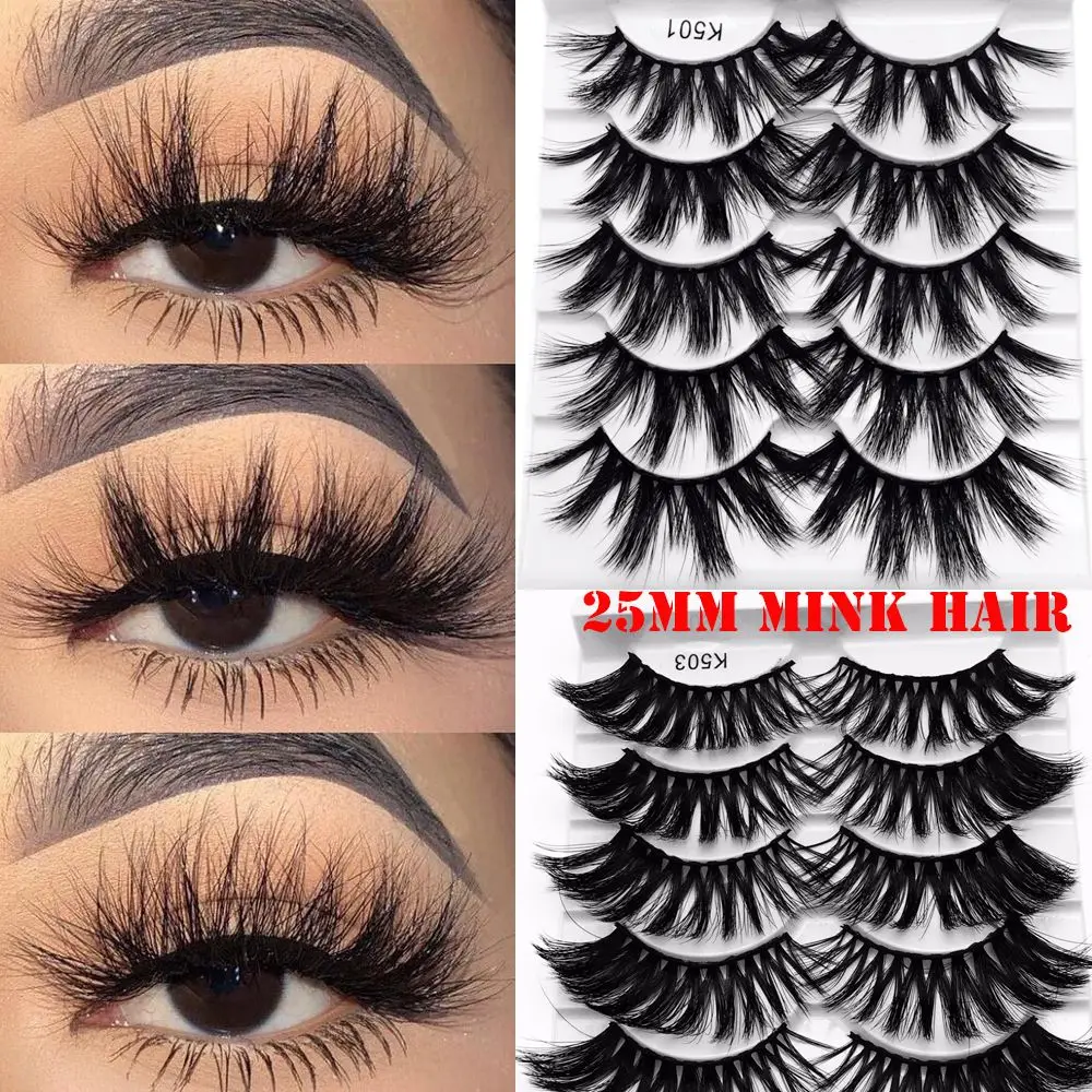 

Resuable Wispy Cross Handmade Thick Long Eye Lash Extension 25mm Lashes False Eyelashes 3D Soft Mink Hair