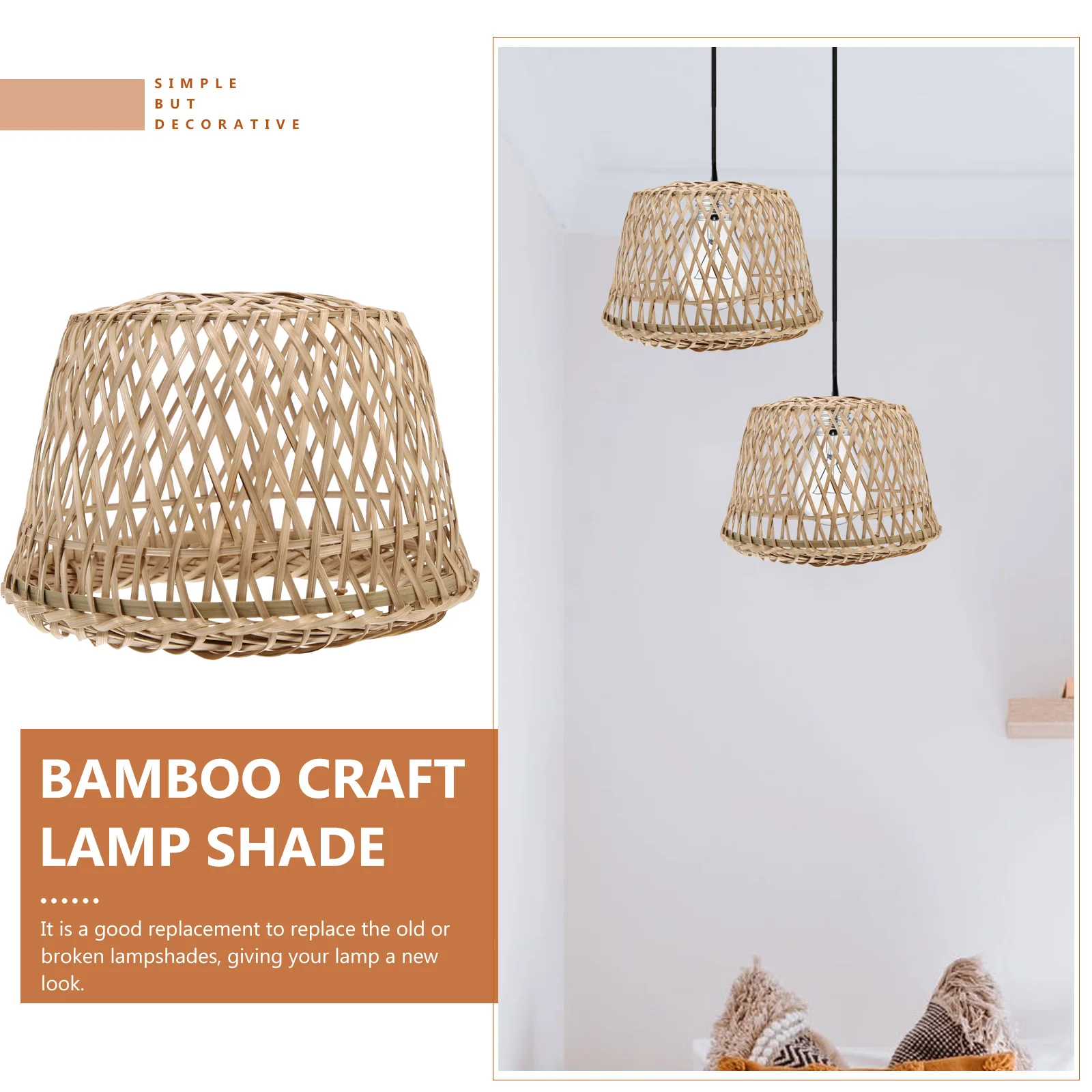 Изысканная плетеная вручную лампа с крышкой из ротанга декоративный бамбуковый