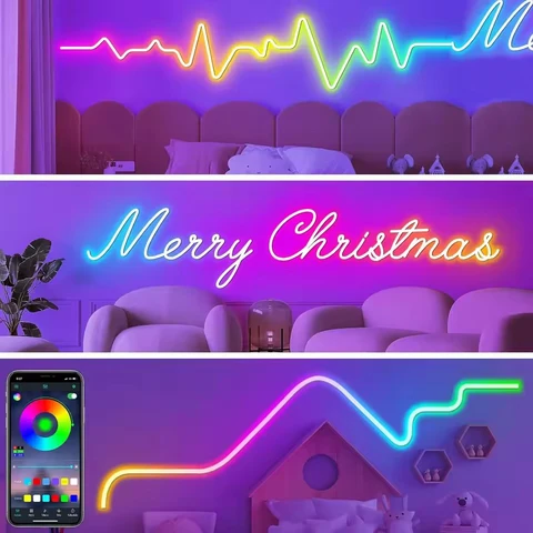 Неоновые светодиодные ленты LeiiGeeGo RGBIC 5 мм