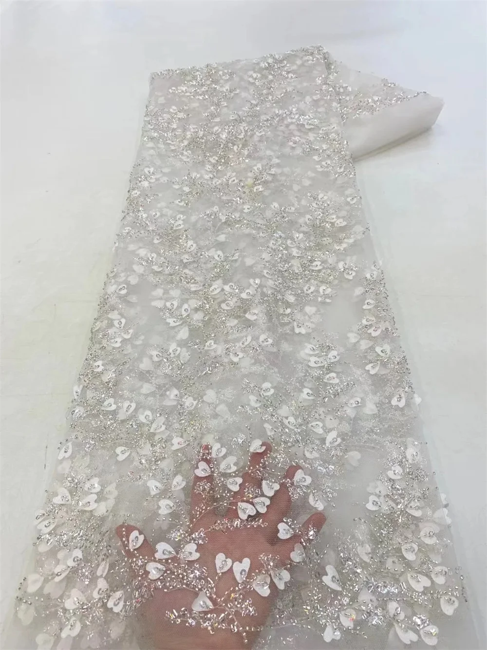 Салува Африканская Тяжелая Искусственная Кружевная Ткань Ручной Работы