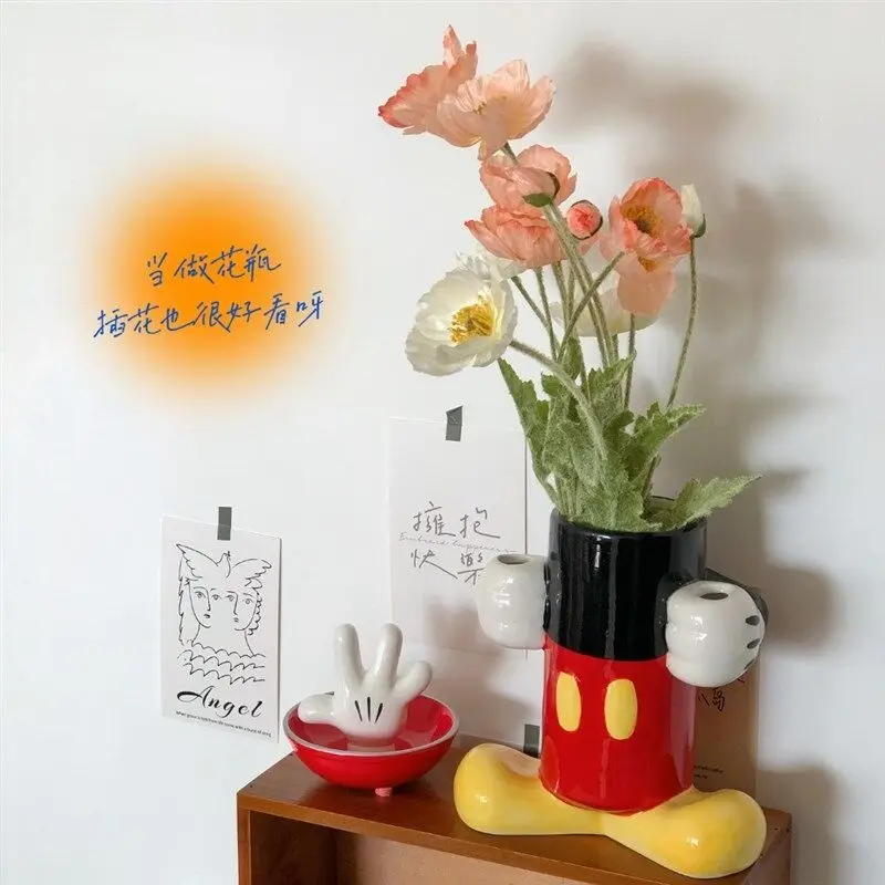 

Держатель для Микки Мауса из мультфильма Disney, керамическая подвижная ваза для цветов, кухонная Подставка для хранения