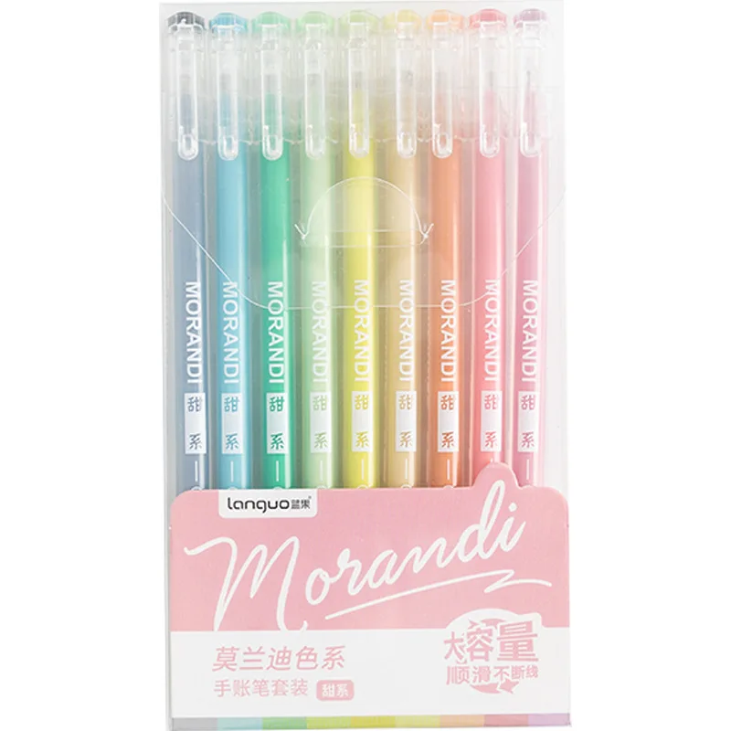 

9 Colors A Set Colorful Slim Highlighters Gift Sweet Colors Writing Tools Reading Marker Supplies