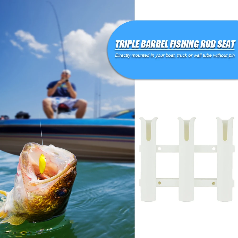 

Fishing Boat Marine Rod Holder Tackle Nylon Fishing Pole Bracket Seat 3 Tubes Compression Resistance Outdoor Fishing