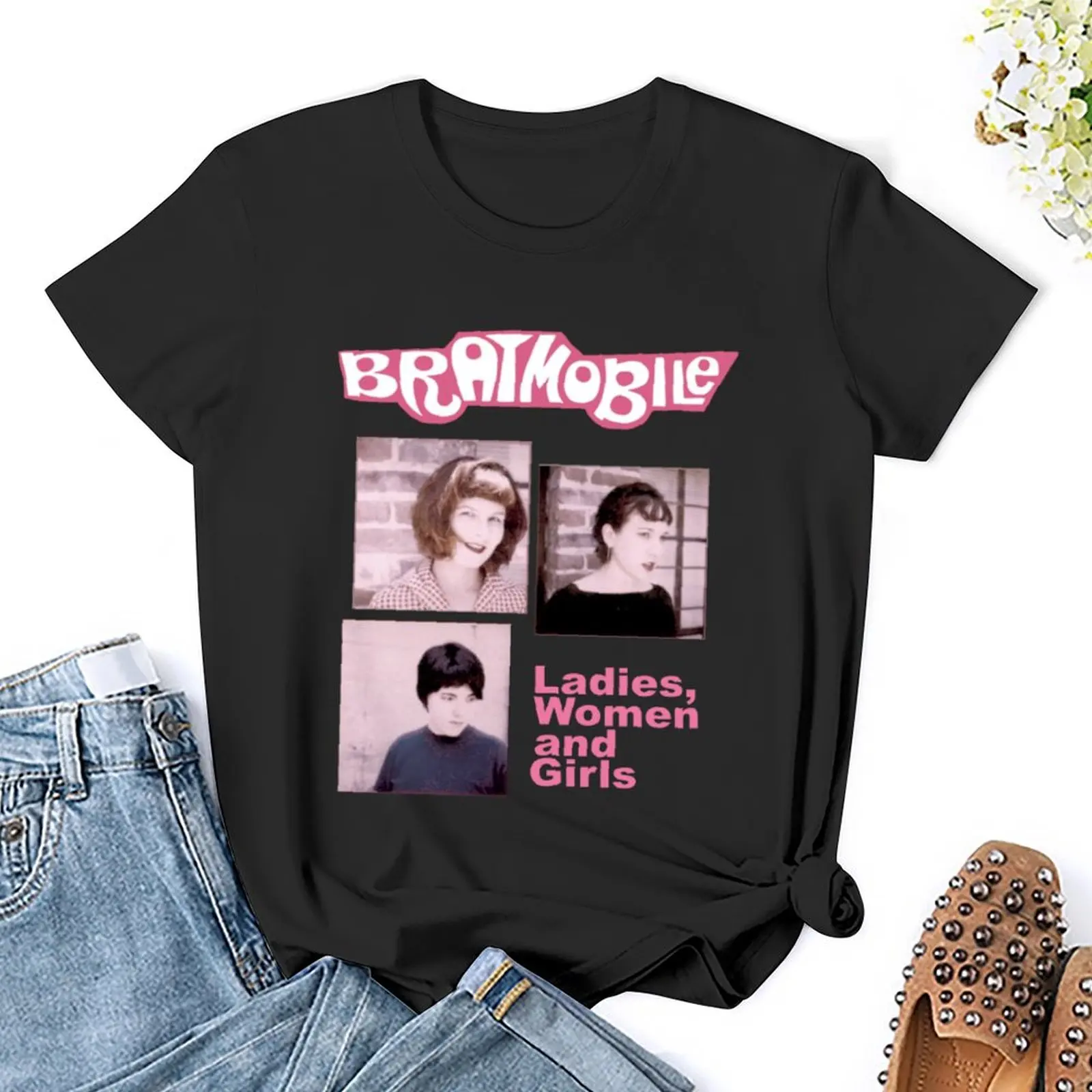 Футболка BRATMOBILE BAND блузка с принтом животных рубашка для девочек винтажная одежда