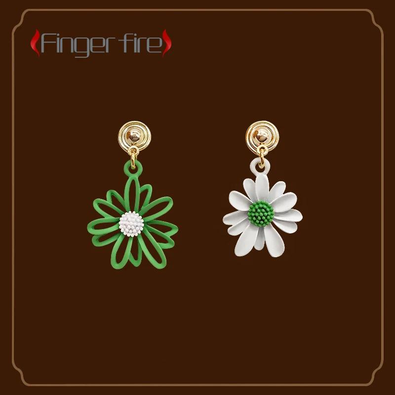 

Creative Unique Asymmetric Flower Shape Earrings Festive Party Exquisite Jewelry
