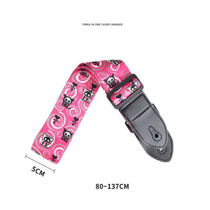 1pc Ethnic Style Widened Acoustic Guitar Strap Leather Head Adjustable Shoulder for Bass Parts Accessories | Спорт и развлечения