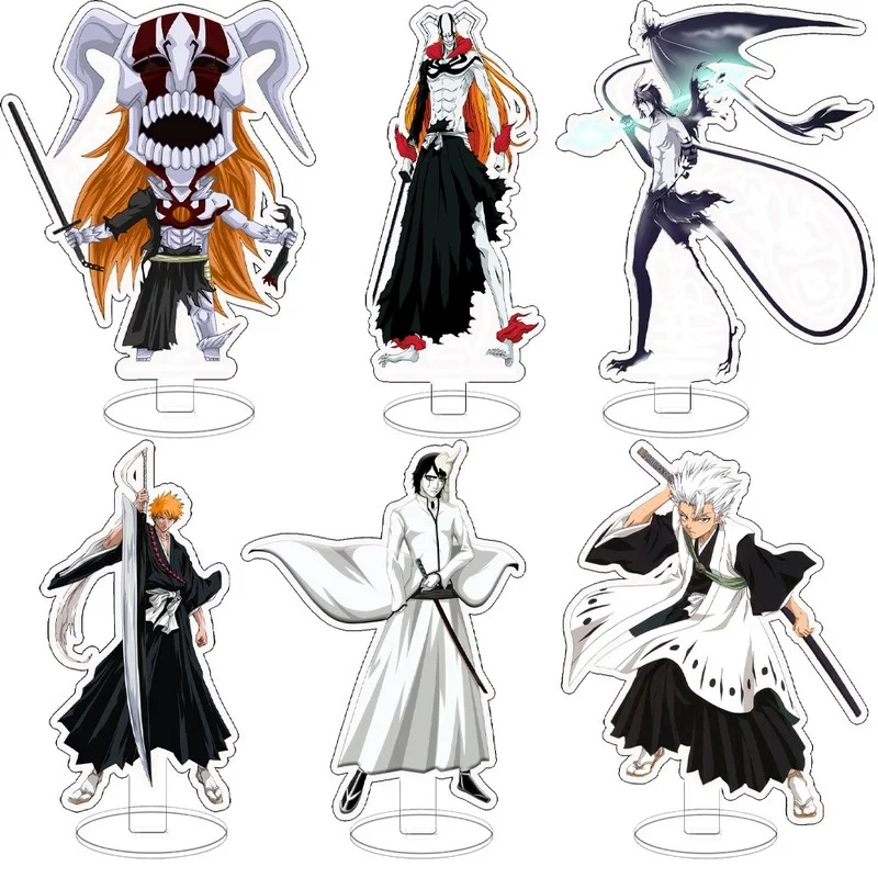 

Anime Key Chain BLEACH Women Key Ring Man Kurosaki Ichigo Ulquiorra Cifer Acrylic Stand Model Plate Collection Ornament Display