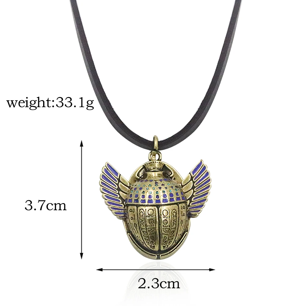 Moon Knight The Scarab Necklace Marc Spector Compass Movable Wings Ancient Egypt Amulet Necklaces for Fans Cosplay Jewelry