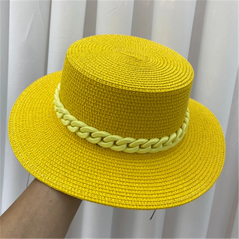 

Adult Straw Hats, Women's Japanese Literary Lace Chain Travel Hats, Summer Beach Wide-brimmed Sun Hats Show SmallFacesHat Women