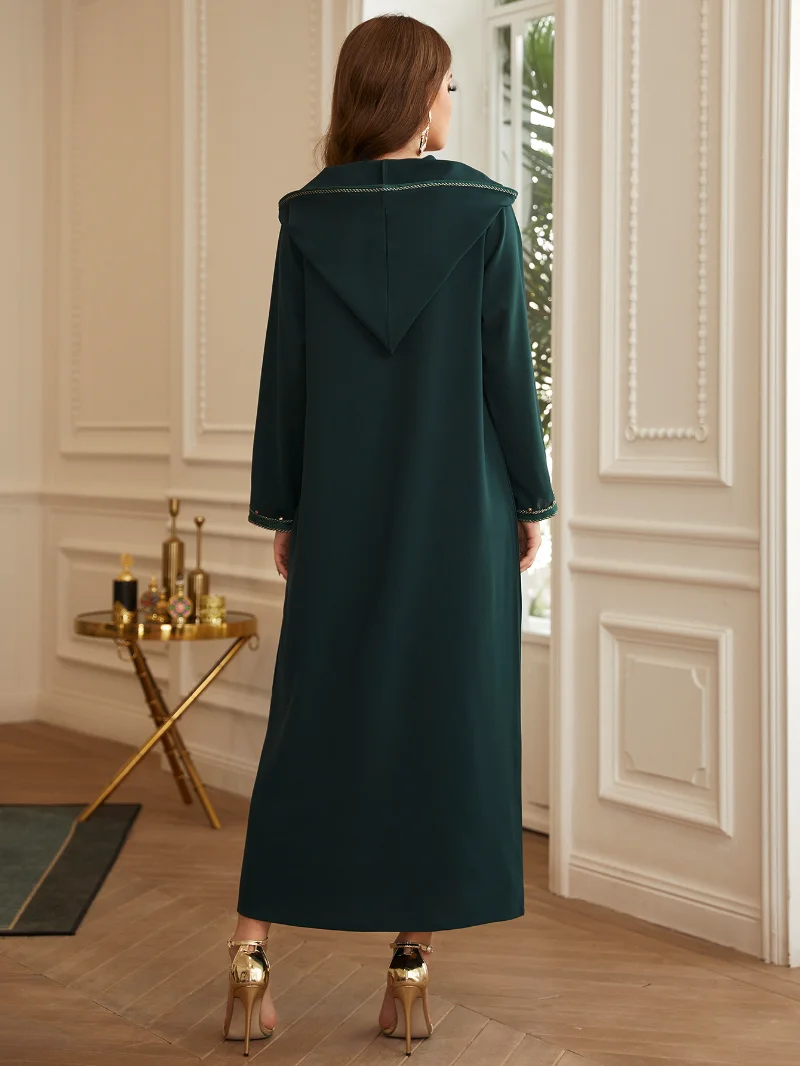 Abaya Dubai Turkey Muslim Hijab Dress Islam Clothing Ramadan Eid Party Dresses For Women African Hooded Robe Djellaba Femme