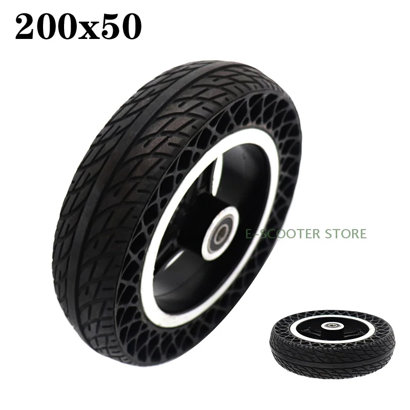 

200x50 сотовая колесная шина со ступицей из сплава 8 дюймов Твердая шина устойчивая к ударам, износостойкая и ненадувная шина 200*50