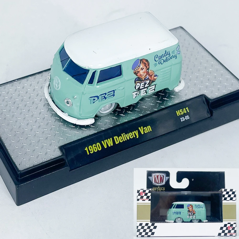 Машина M2 1/64 1960 фургон доставки HS41 Baby Blue из литого сплава Модель автомобиля