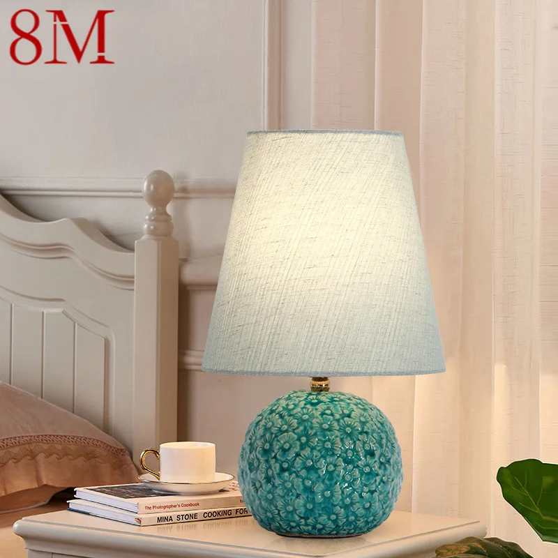 

8M Contemporary Table Lamp LED Creative Ceramics Dimmer Desk Light For Home Living Room Bedroom Bedside Decor