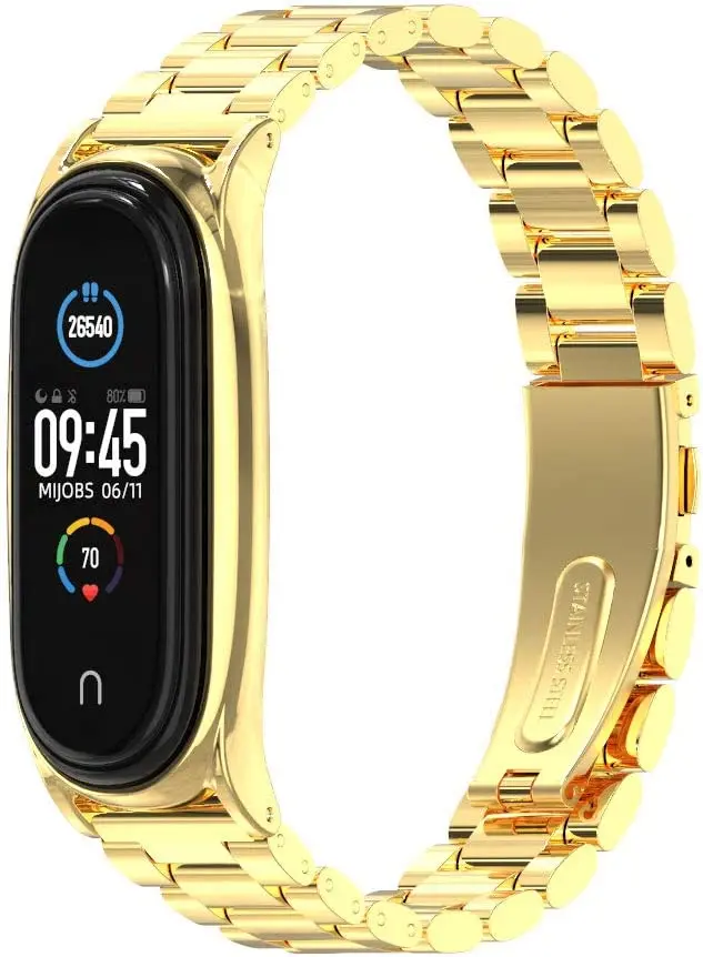 

NEW Pulseira extra de aço para MI Band 4 - New version (Ouro 3 Elos) smartwatch
