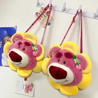 2022 pop disney lotso purse anime figure sunflower plush bag toy kawaii bear shoulder bag messenger bag coin purse girls gift