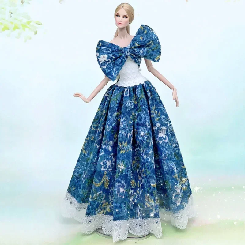 Фото Аксессуары для кукол BJD 1/6, одежда для Барби, наряды, кружевное платье с цветочным узором, рубашка, юбка, праздничное платье принцессы, аксессуары для кукол 11,5 дюймов №5