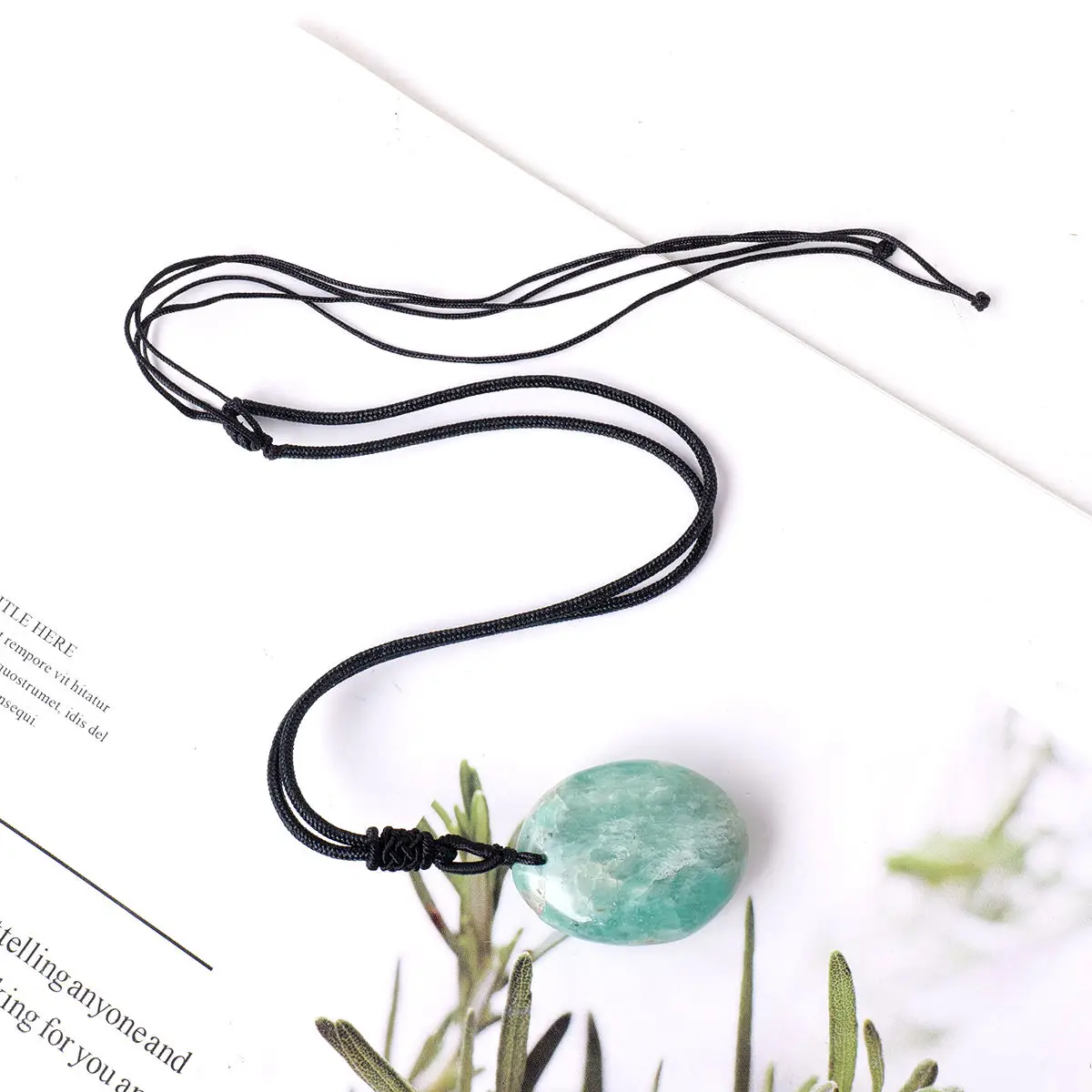 Подвеска ручной работы с амазонитом из натурального целебного хрустального