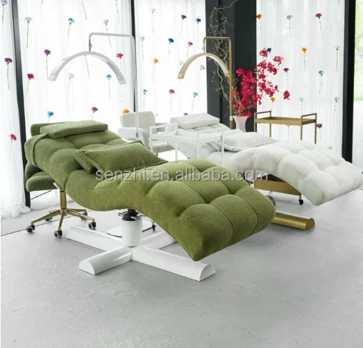 Современная роскошная кровать для ресниц с золотым основанием изогнутая детская