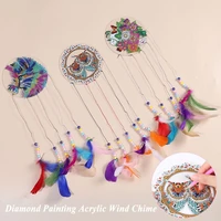 wall picture diy crafts home decor acrylic wind chime art mosaic kit diamond painting wind chime hanging ornaments