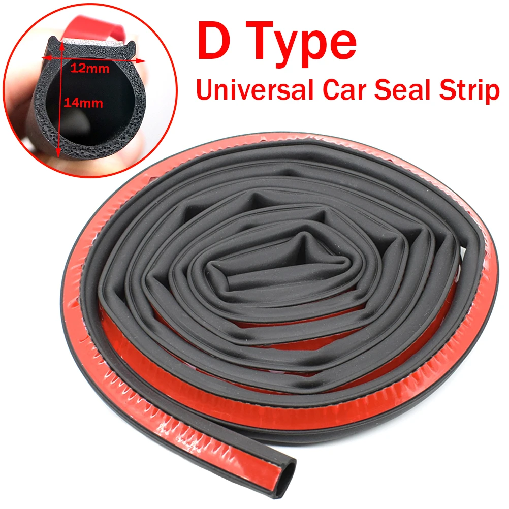 

6m Car Rubber Door Seal Strip Big D Type Sealing Weatherstrip Universal Noise Insulation EPDM Waterproof For Honda Kia VW Opel
