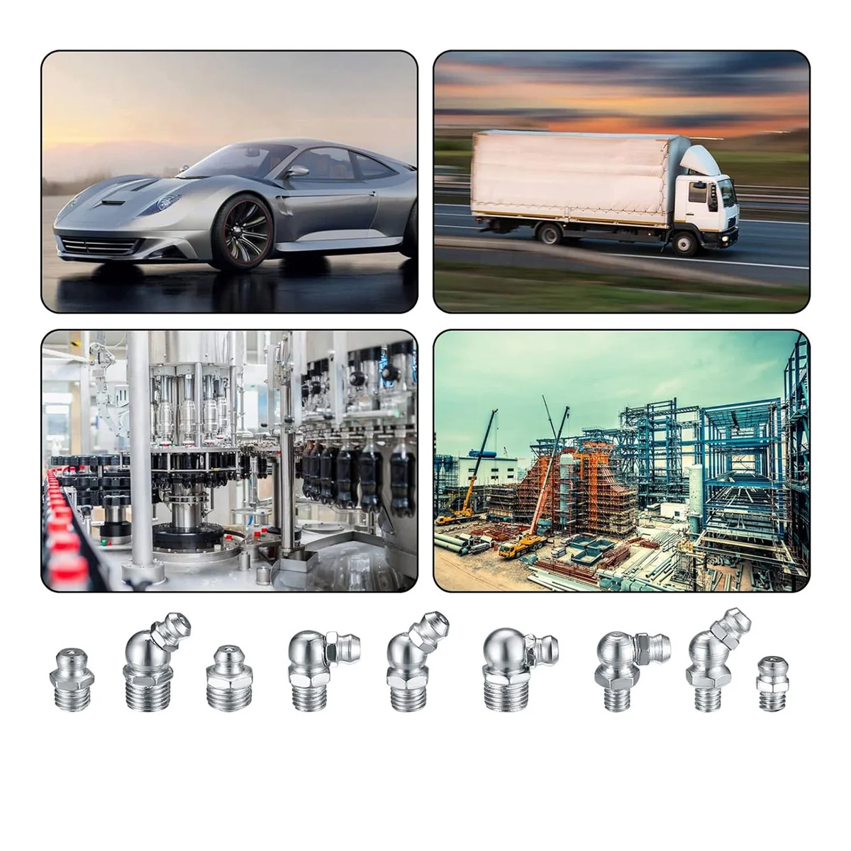 60 шт. комплект метрических смазочных фитингов M6 M8 M10 45 90 градусов гидравлическая