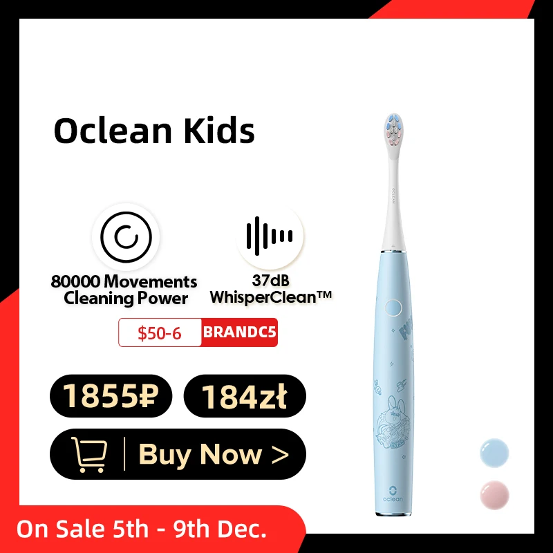 Oclean Kids Sonic Electric Toothbrush for Children Ultrasonic Dental Teeth Whitening Kit Rechargeable Portable Baby Teeth Brush