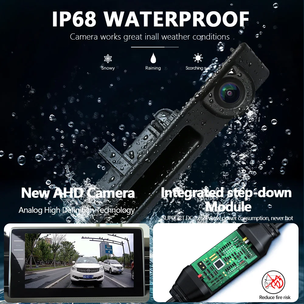Фото Камера заднего вида AHD1080P170 для BMW 5 серии F10 F11, 3 серии F30 F31 F32, X3 F25 с ночным видением и функцией реверсивной камеры №4