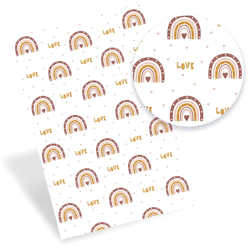 Печатный материал серии Rainbow ткань из искусственной кожи личи простыни