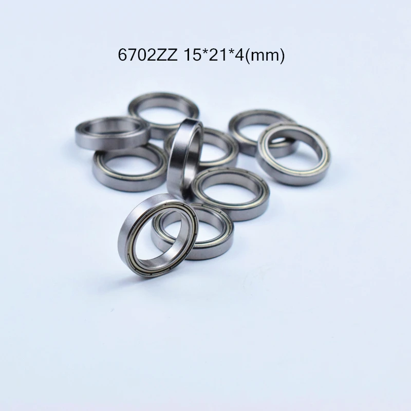 Подшипник 10 шт. 6702ZZ 15x21x4 (мм) из хромированной стали металлические герметичные