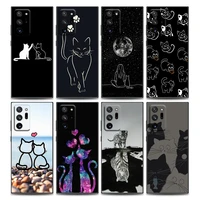 funny cute cat line art phone case for samsung note 8 note 9 note 10 m11 m12 m30s m32 m21 m51 f41 f62 m01 soft silicone