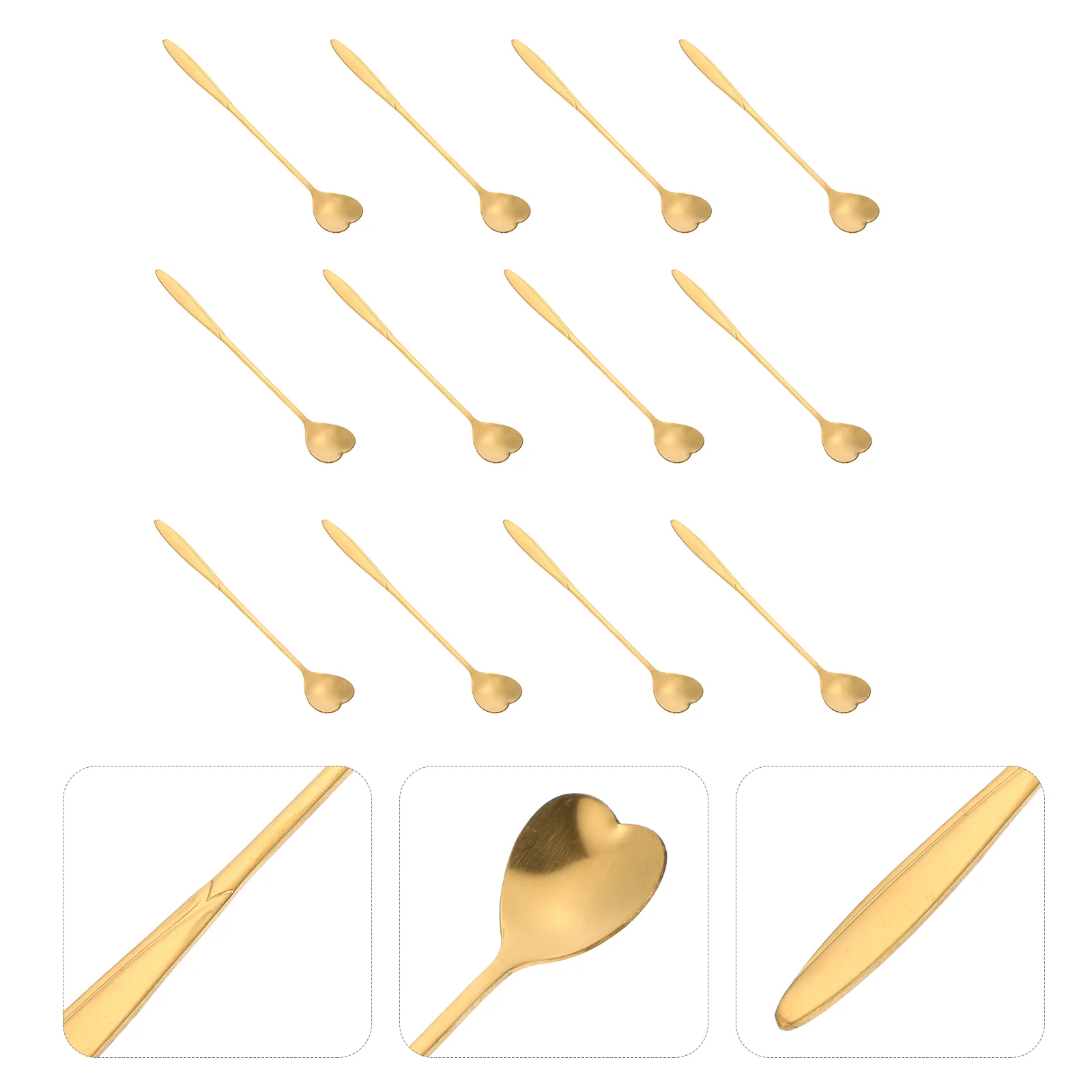 

Spoon Spoonsstirring Dessert Ice Gold Tea Kitchen Accessories Coffee Espresso Cocktail Handle Sticks Plating Iced Puddingheart
