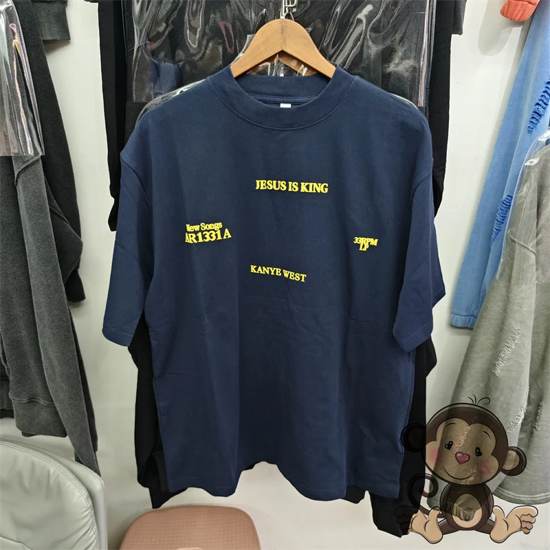 Хлопковая мужская футболка Kanye West Street Clothes Royal Blue
