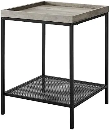 

Фермерский квадратный стол с боковым концом, маленький напольный стол для гостиной, 18 дюймов, серый