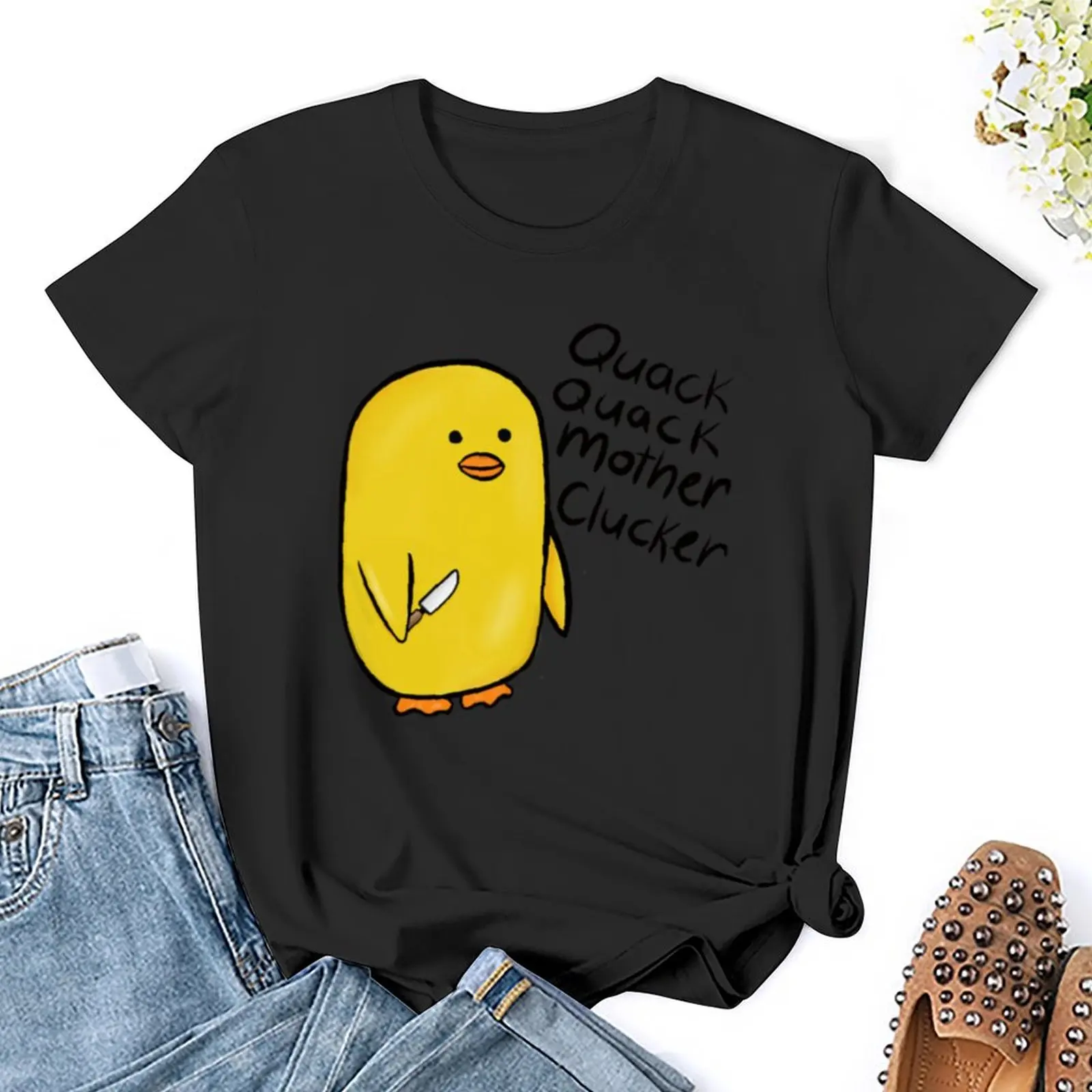 Забавная Спортивная футболка Quack quack mother clucker Дизайнерская Женская Роскошная