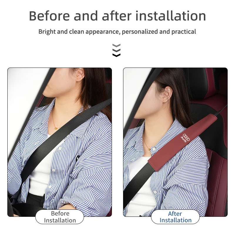 Наплечная Защита для автомобильного ремня безопасности чехол Pad Audi A1 A3 A4 A5 A6 A7 A8 Q2