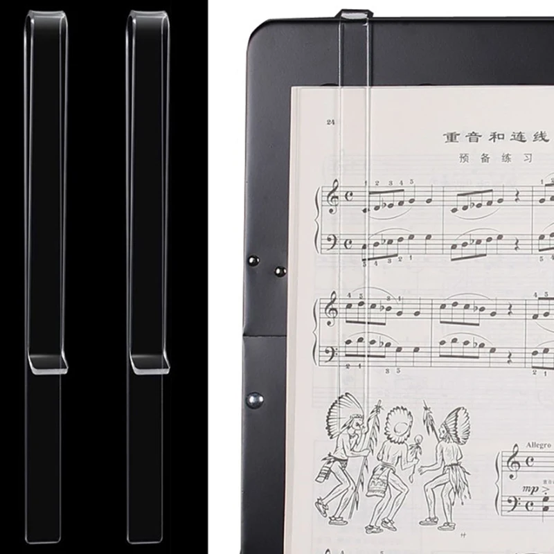 

Music Stand Page Holder- Clear Grip 2-pack Acrylic 1 pair of music stand clip School Music Classroom Accessories