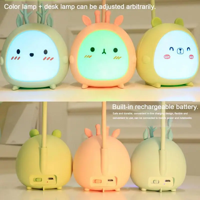 

Cute Lights for Bedroom | 3 Modes Foldable Deer LED Night Light | Cartoon Eye Protection Table Lamp for Living Room Children Ani