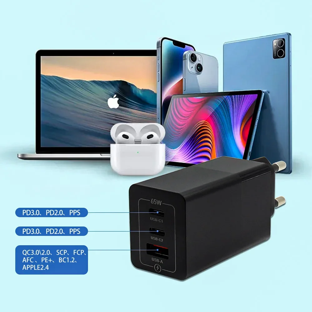 Зарядное устройство DteeDck складное с USB-портами 65 Вт