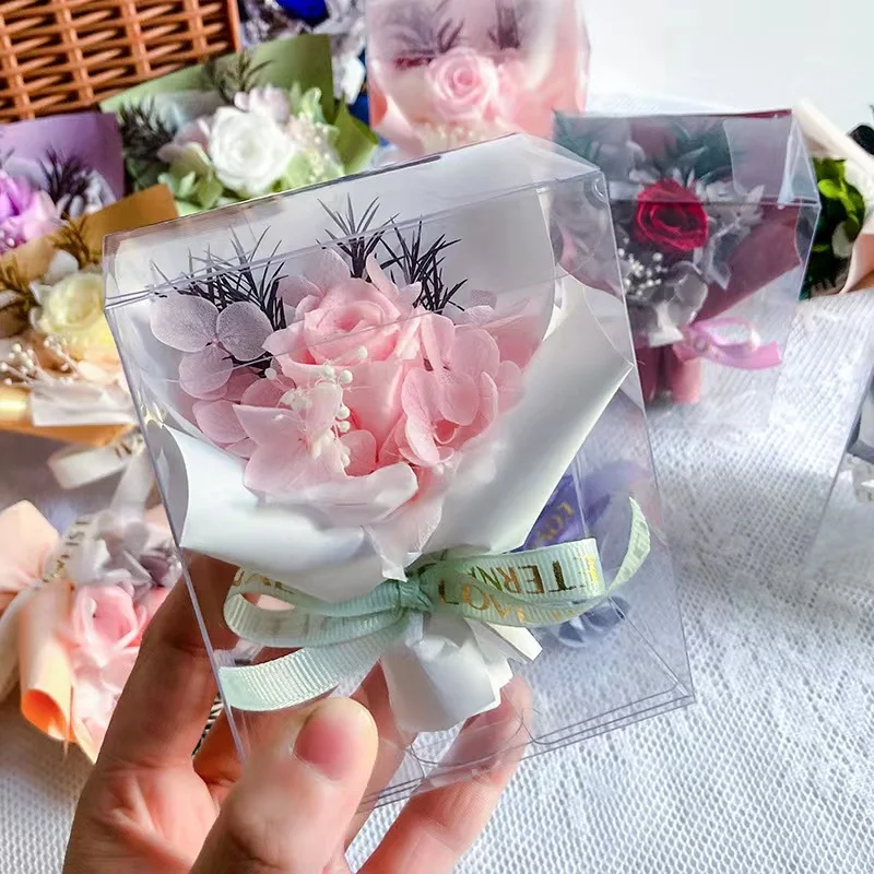 

Mini Dried Flower Bouquet Babysbreath Rose Valentine'sDay Wedding Gift Matching Give Your Girlfriend And Teacher Immortal Flower