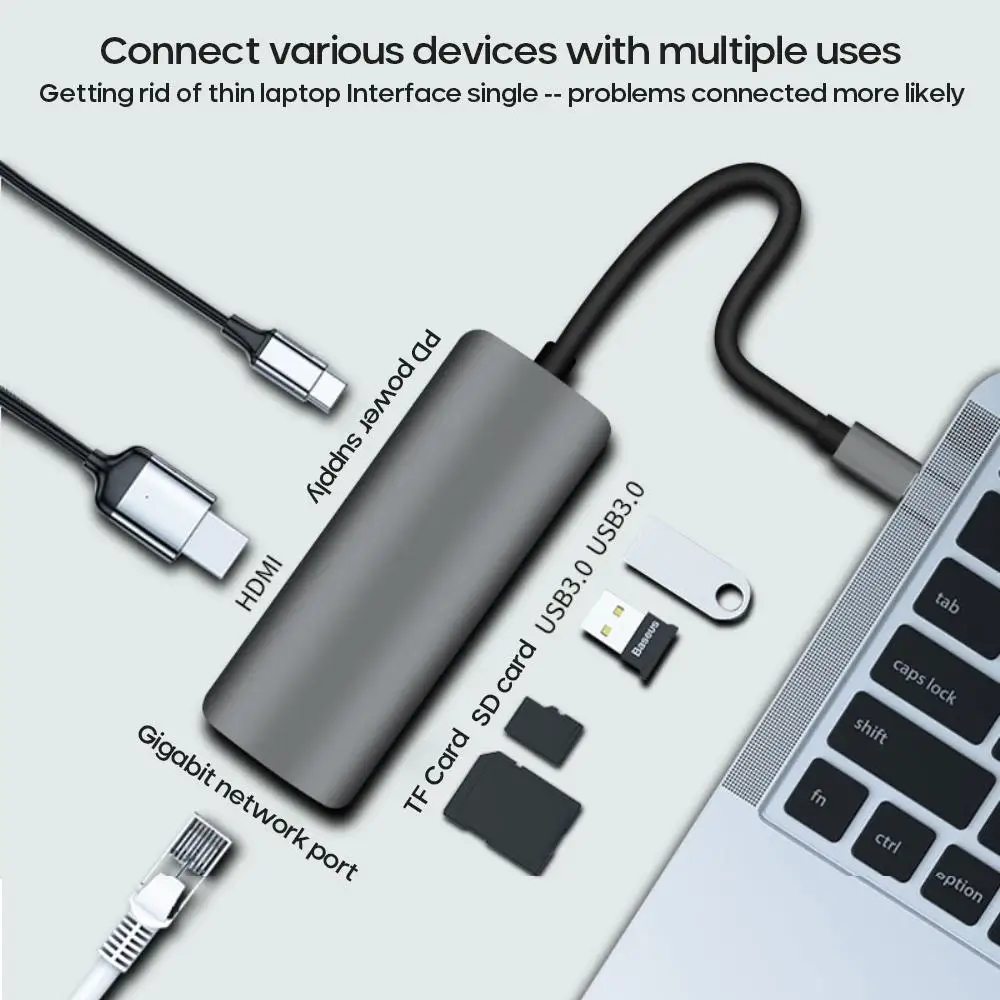 

Док-станция Type-c, Rj45, 1000 Мбит/с, с поддержкой TF/sd карт
