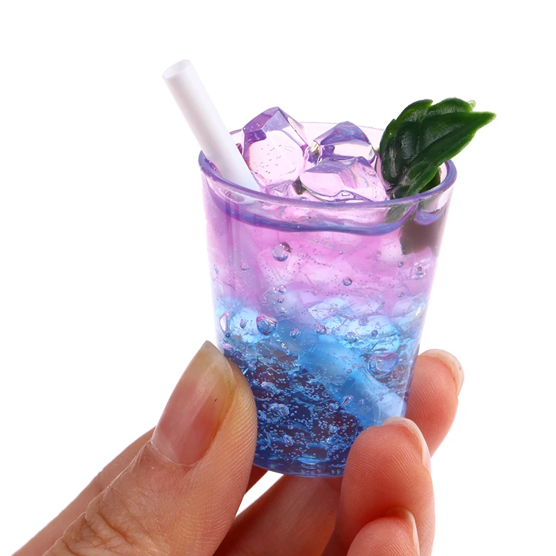 

1/6 Scale Dollhouse Drinks Miniature Food Macaron Fruit Drink Goblet Bottle for blyth Barbies Doll house Miniture Toys