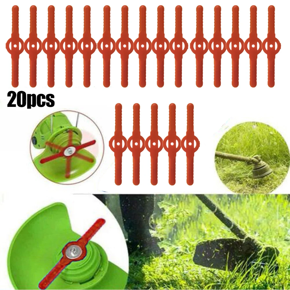 

Прочные новые лезвия для газонокосилки, триммер для травы, оранжевые пластиковые сменные детали, запасные части 20 шт., аксессуары беспроводные