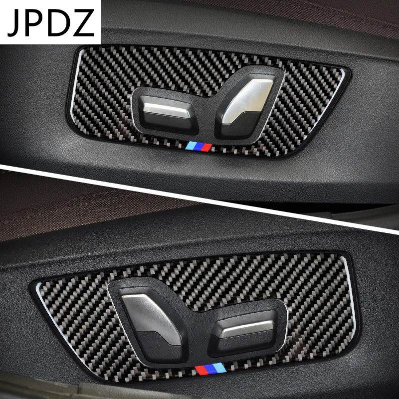 

Car Interior Accessories Carbon Fiber Refit Sticker Front Seat Adjustment Panel Cover Trim Frame For BMW 5 Series G30 Styling