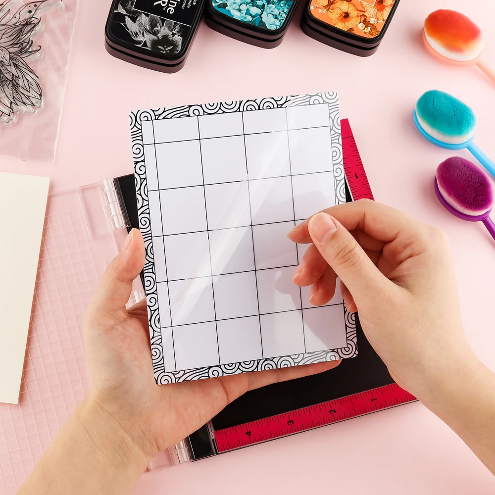 3 шт./набор, мини-коврик для хранения трафарета на месте, смешивание чернил, низкие Stcik коврики для мини-штамповочной платформы